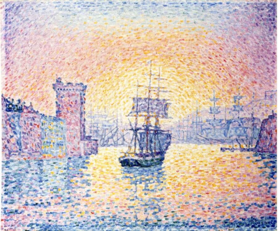 ポール・シニャック、【ポルトリュー、グーヴェルロー】、高級画集画、レゾネより ポール・シニャック、ポルトリュー、グーヴェルロー、希少な画集